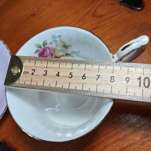 Paragon vintage bone china teacup & saucer, white, gold, pink - Picture 7 of 8